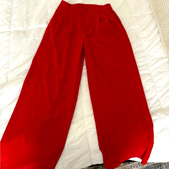 Red Flare Pants - Picture 2 of 3
